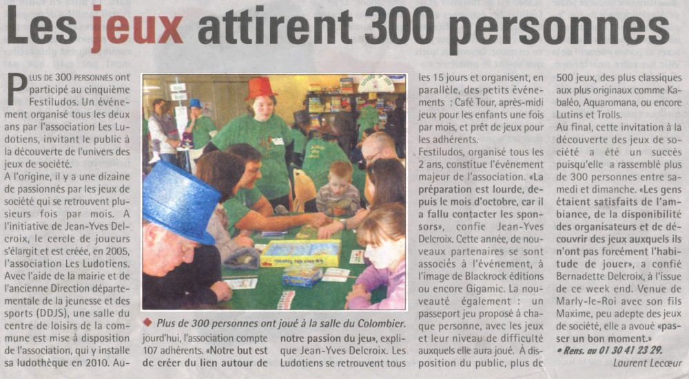 Les jeux attirent 300 personnes